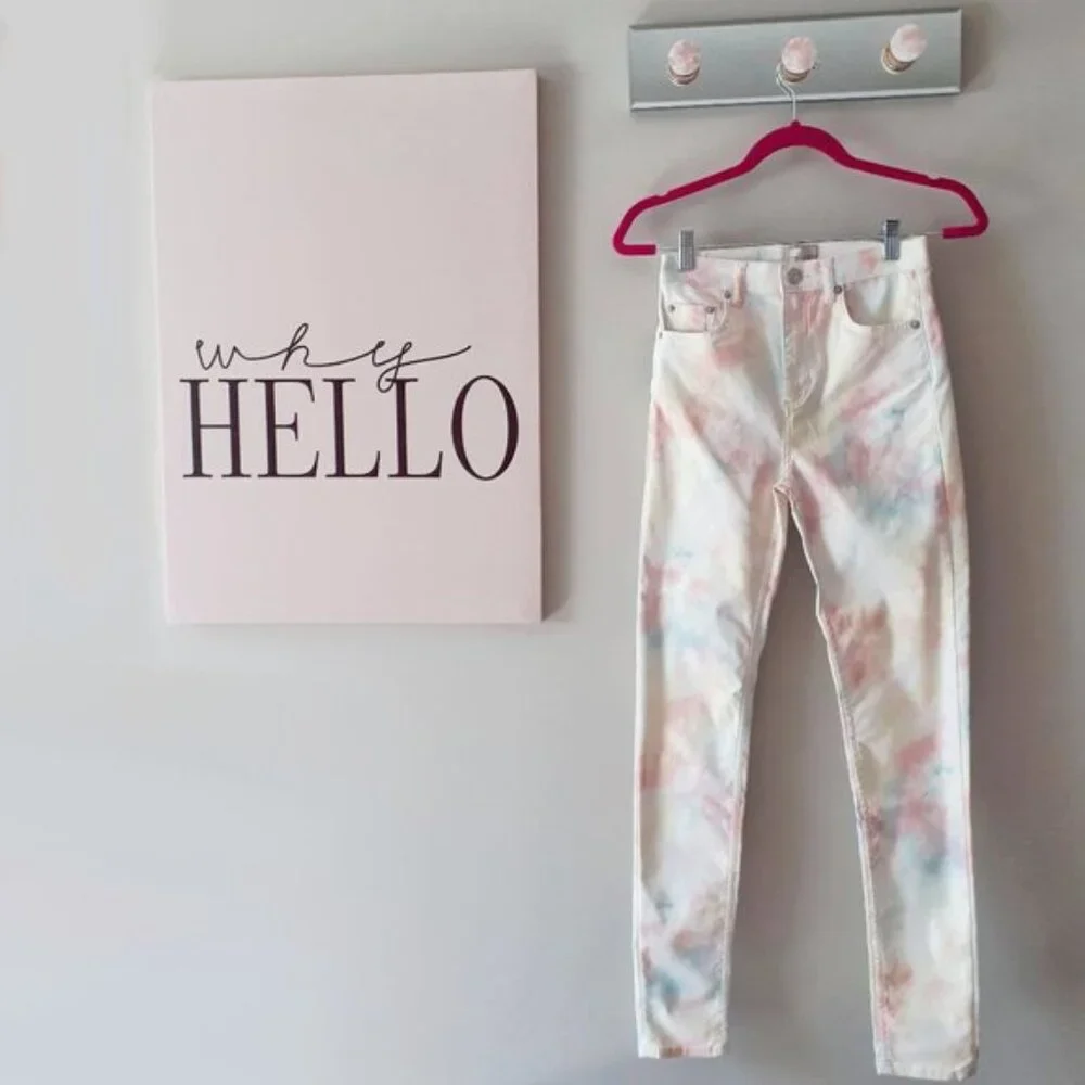 NWT French Connection tie dye print skinny jeans - Picture 7 of 8